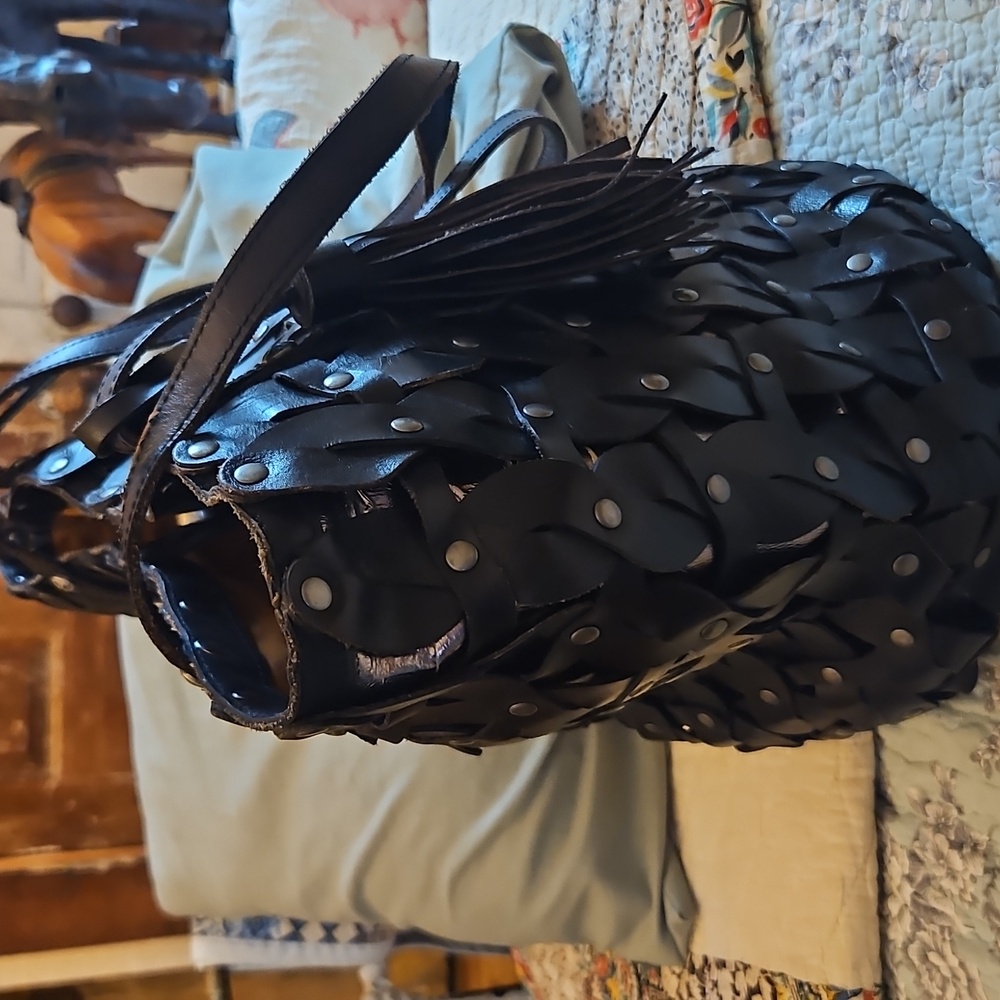 PATRICIA NASH Black Twisted Braid Mizzana Bag Used But Still Stunning! - Picture 3 of 12